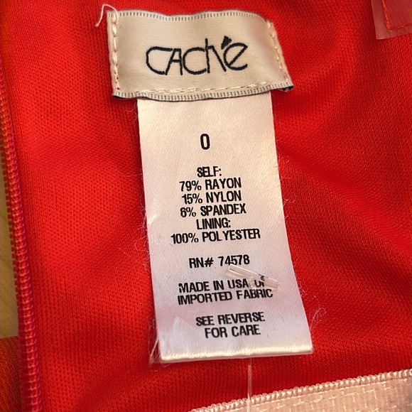 Cache Fire Red Strapless Embellished Dress Sz 0 - Picture 16 of 17